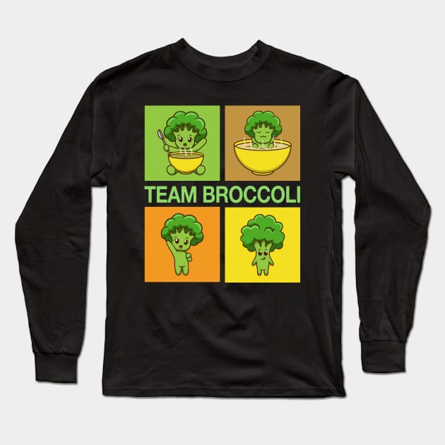 Team Broccoli. Cute Broccoli Long Sleeve T-Shirt by Eluvity